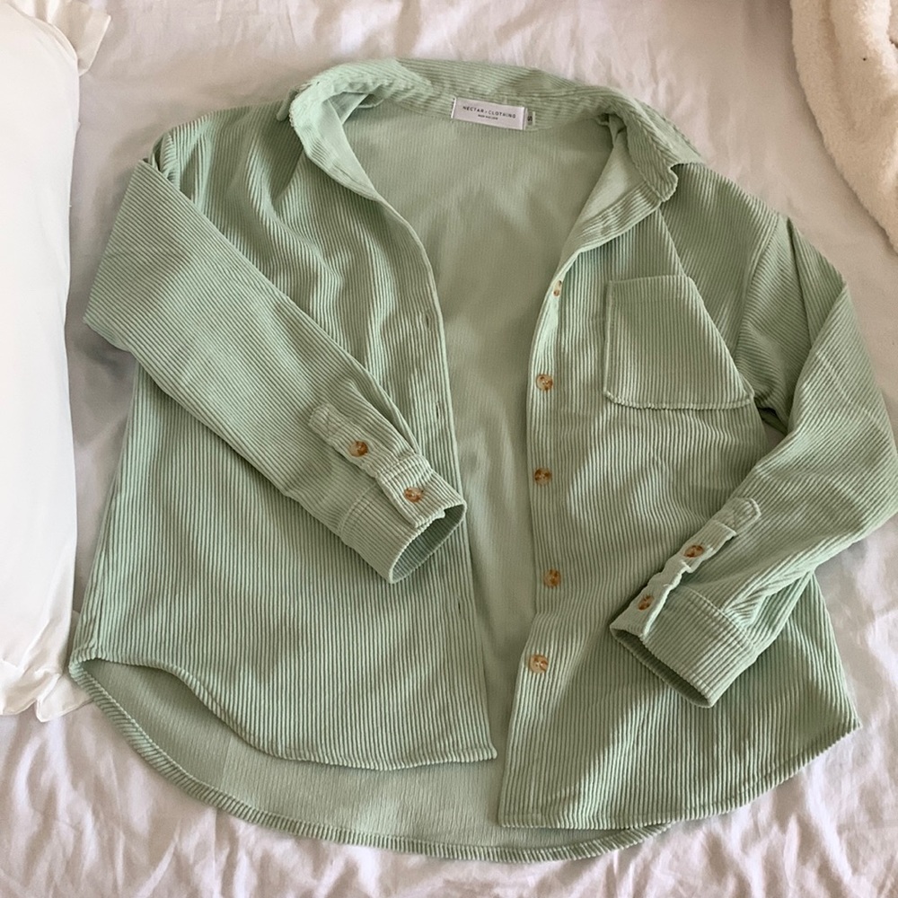 Mint green shacket